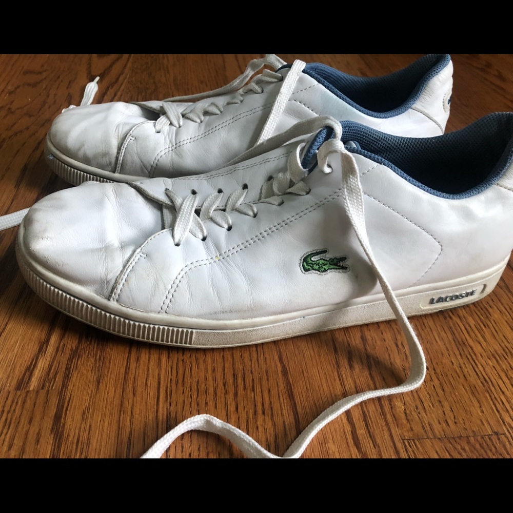 Lacoste White Leather Tennis Shoes